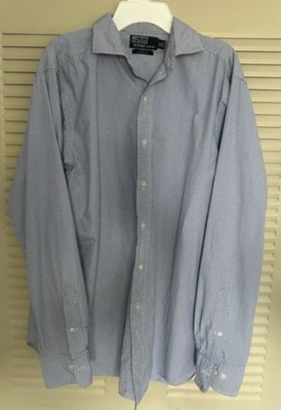 Vintage Polo Ralph Lauren Estate Classic Fit Dress Shirt Blue Check Men's M